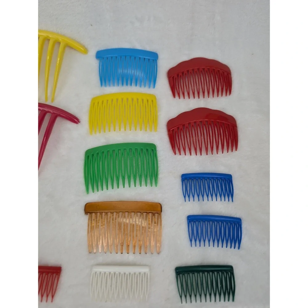 Vintage 80s Snap Barrette Side Comb Lot Retro Girls Hair Accessories Colorful